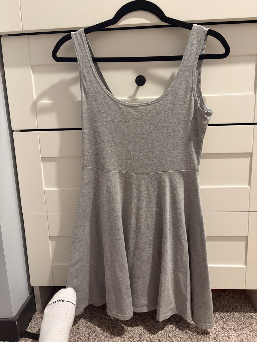 Sparkle & Fade Light Grey Scoop-Neck Skater Dress